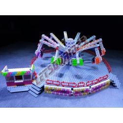 LetsGoRides - Smashing Jump, 
Motorized reproduction of the fairground attraction "Smashing Jump" made with Lego bricks. Foldab