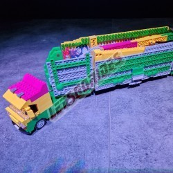 LetsGoRides - Sicko, 
Motorized reproduction of the fairground attraction 'Sicko" made with Lego. Foldable on trailers.
