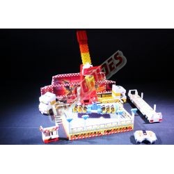 LetsGoRides - Inferno, 
Reproduction of the fairground attraction "Inferno" (Mondial Rides) in Lego bricks. Transportable on 4 